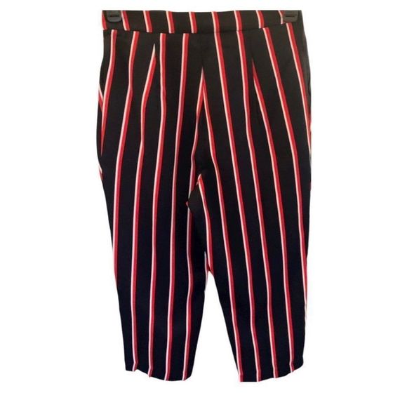 Ark & Co Red and Black Stylish Striped Women's Pleated Pants NWT Womens Sz Small - Picture 4 of 11